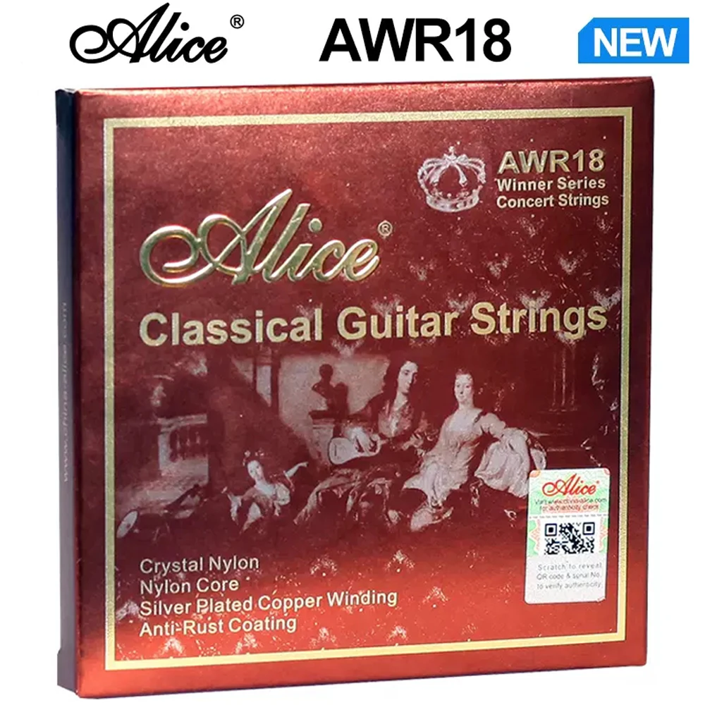 Alice AWR18 Crystal Nylon Silver Plated Copper Anti-rust Coating Concert Classical Guitar Strings