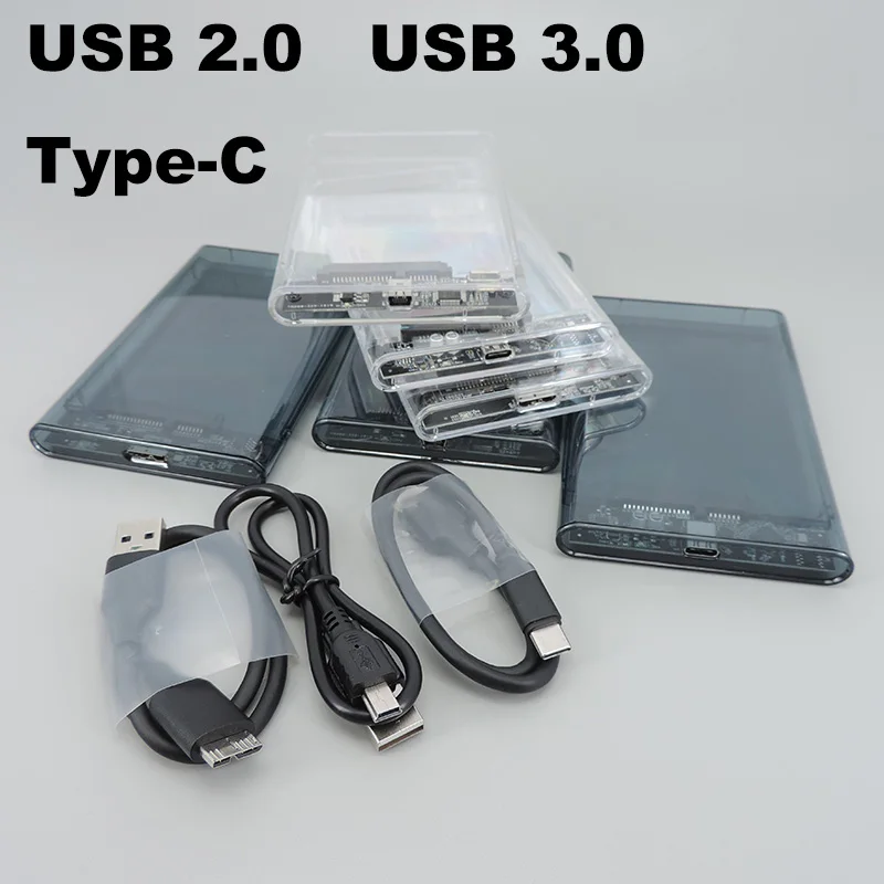 External hd case 2.5 SATA to USB 3.0 5Gbps Transparent Portable External hard drive 2.5 hdd Enclosure For PC Disk SSD Box q1