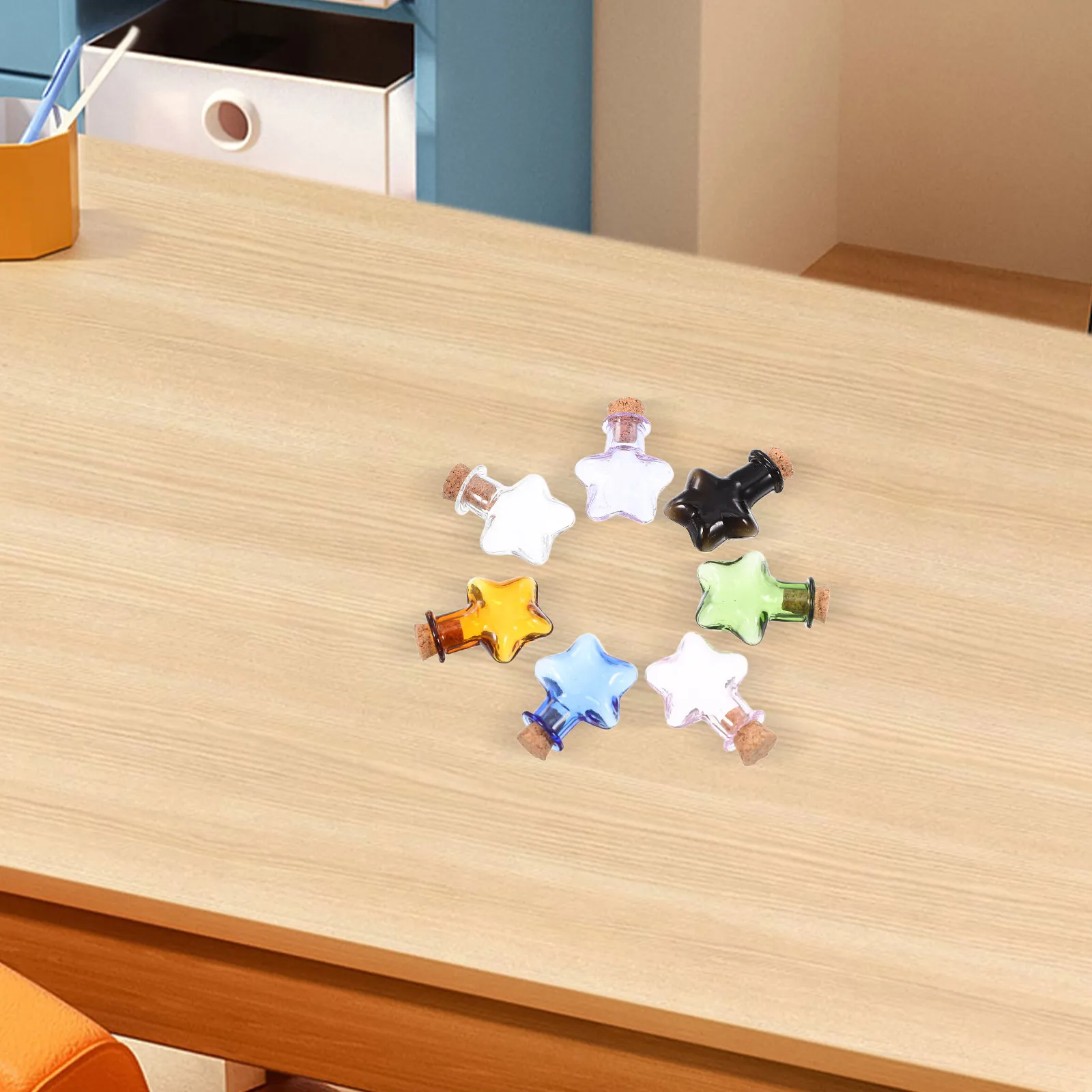 

7Pcs Mini Wishing Bottles Glass Cork Stopper Transparent DIY Craft Jar for Sand Perfume Message in A Bottle Decor