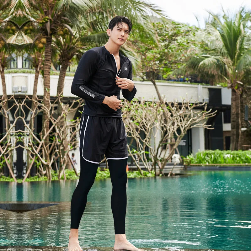 

Men's Women's Long Sleeve Half Zip Rash Guard, UV/Sun Protection Quick Dry Swim Shirts+Trunks+Leggings Beachwear Dive Skin