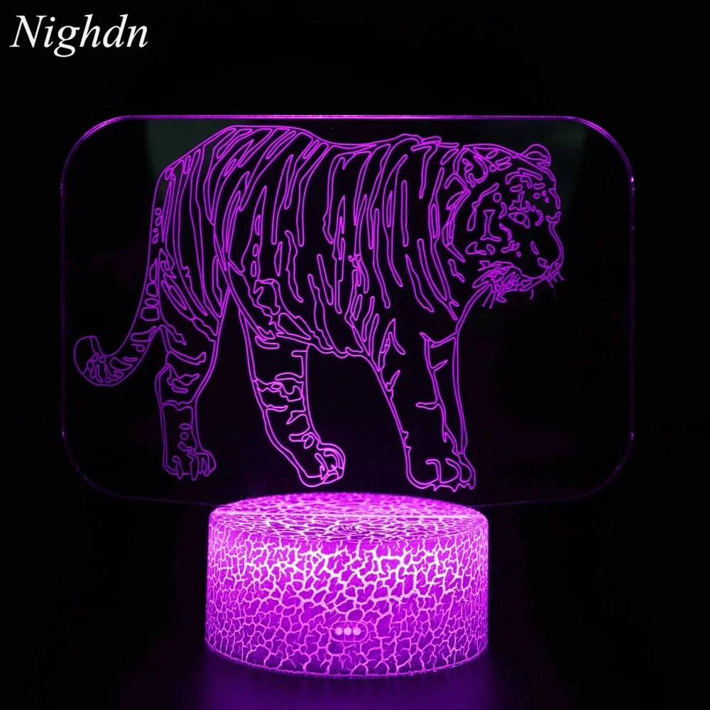 

Nighdn Tiger Gifts 3D Night Light for Kids Optical Illusion Lamp Co-Sleeping 7 Color Changing Nightlight Birthday Gifts Boys Men