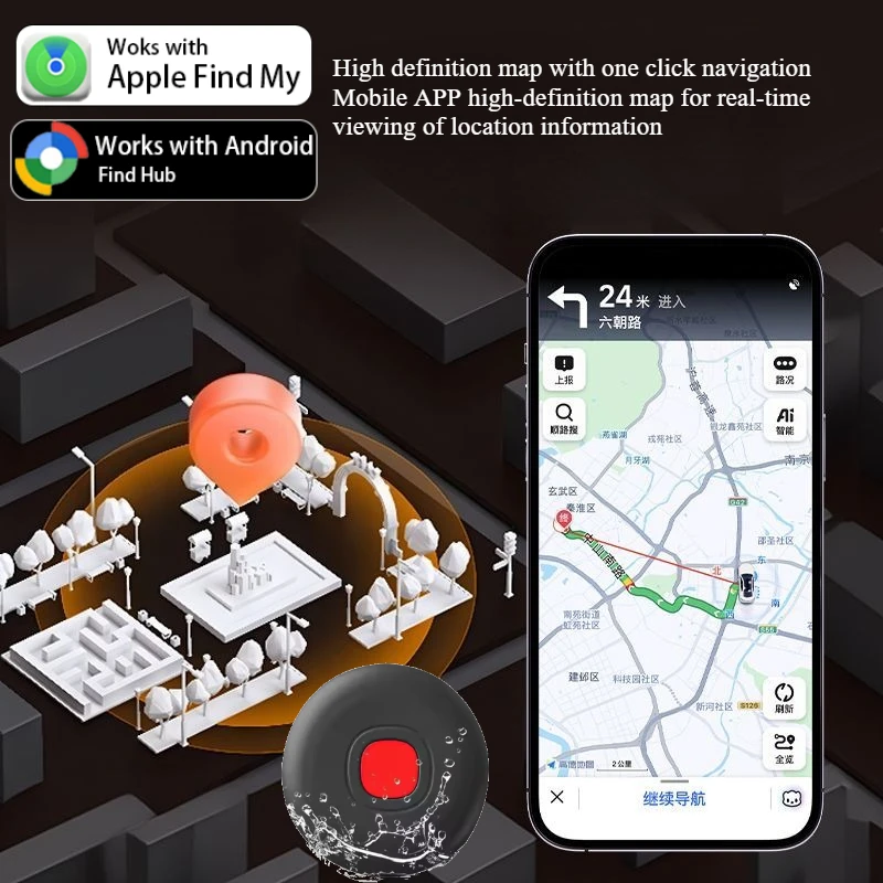 Smart Waterproof Anti-loss Tag Tracker for iOS and Android Phone Work With Google Find My/Hub App Keys Bag