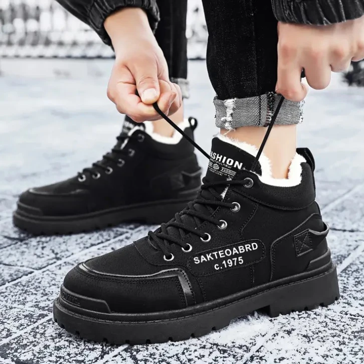 

British-style casual and versatile workwear men's sneakers Add fleece for warmth in winter shoes for men