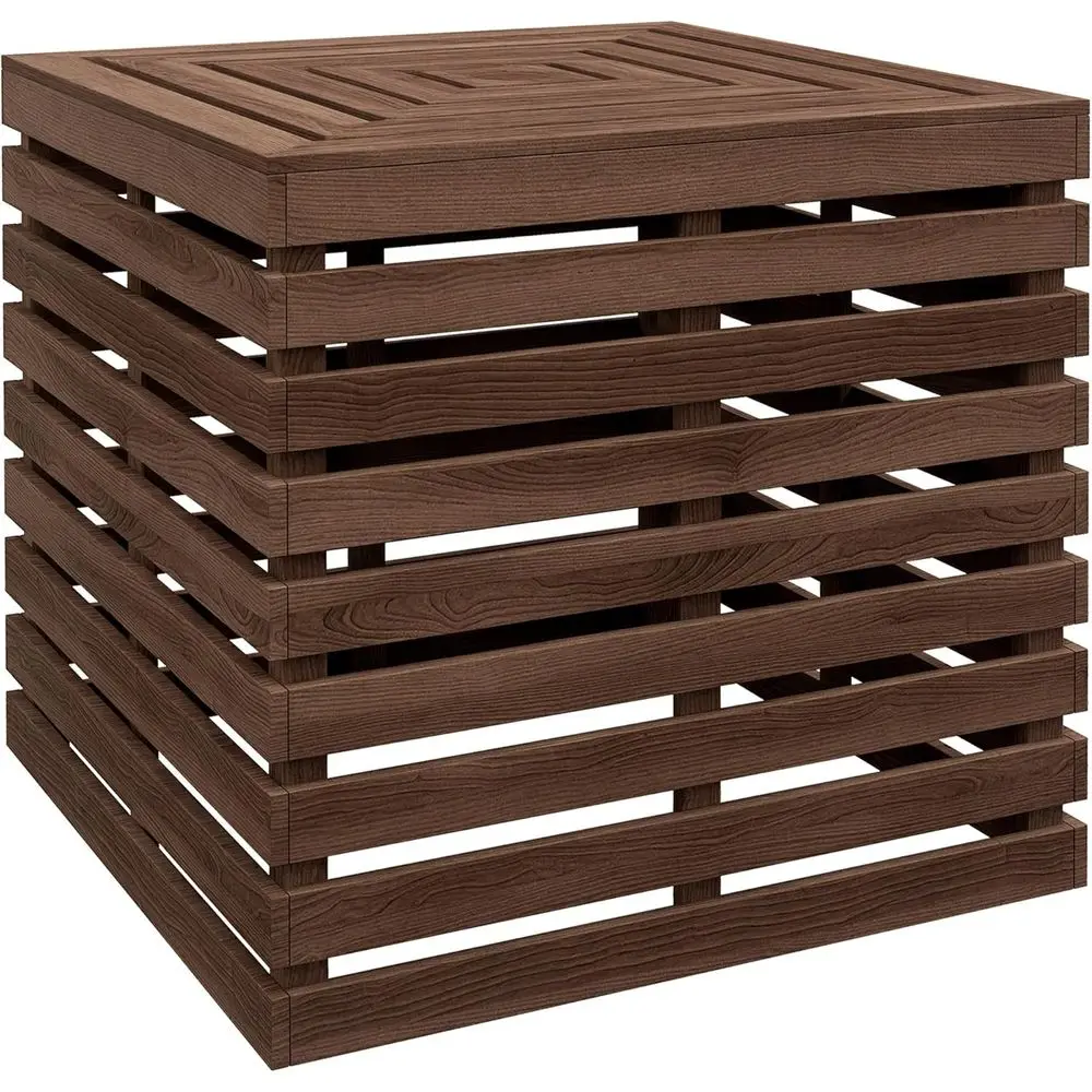 

Универсальная подставка для зонта и хранения вещей на открытом воздухе, кофейный столик с отверстием для зонта, деревянная подставка для патио, коричневый цвет