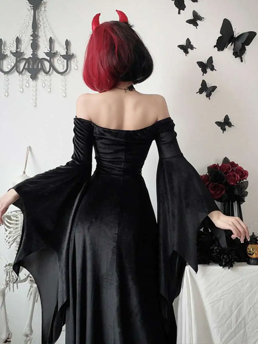 Disfraz gótico Sle Bla Witch Death God, falda larga para mujer, ropa para el escenario con tema Dr k