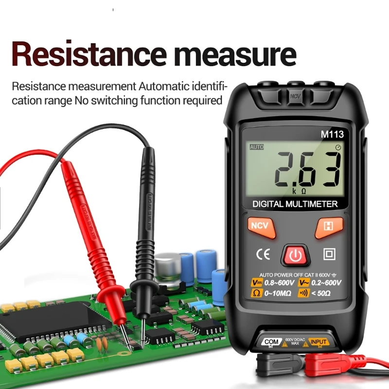 Multimeter Backlights Flashlight Sensitivity Adjustable Electrician Automatic Meter Tester Resistance Frequency