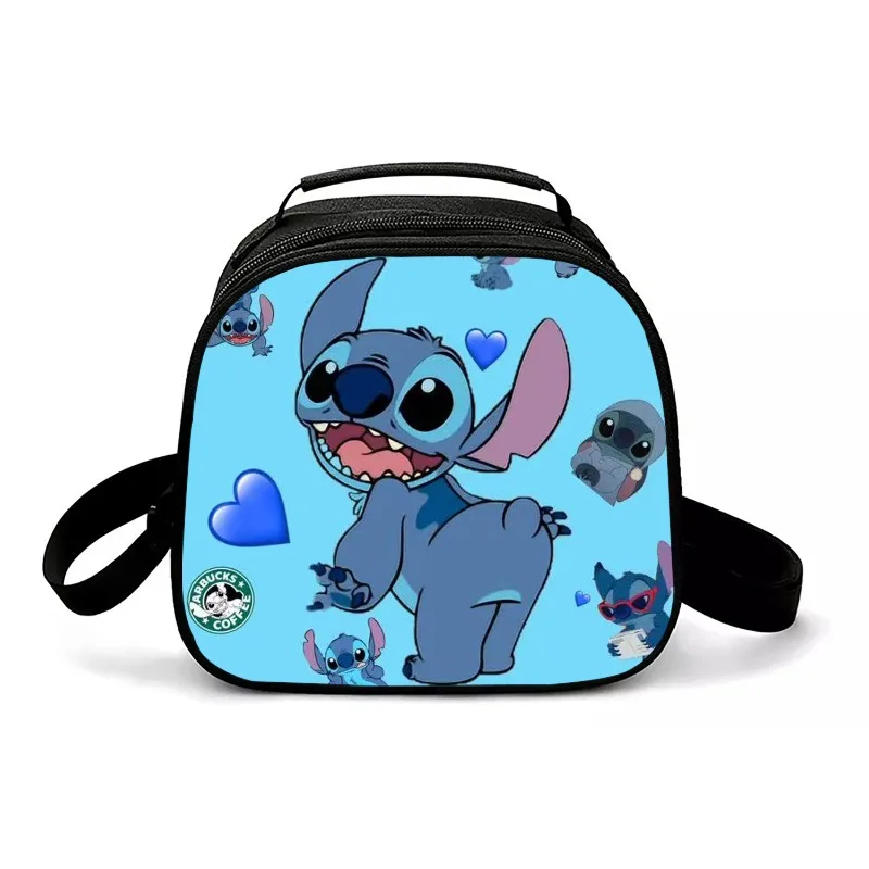 Disney Stitch Portable Lunch Bag Food Waterproof Thermal Box Office Cooler Lunchbox with Shoulder Strap Organizer Picnic Bag