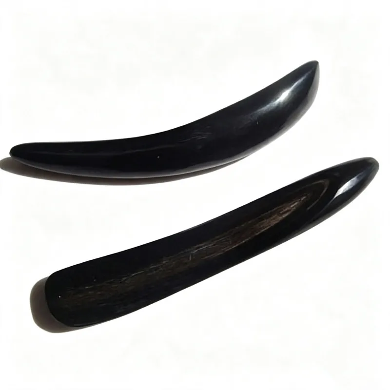 15-18cm Black Buffalo Horn Massage Stick Hitting Vital Points Tools Chinese Guasha