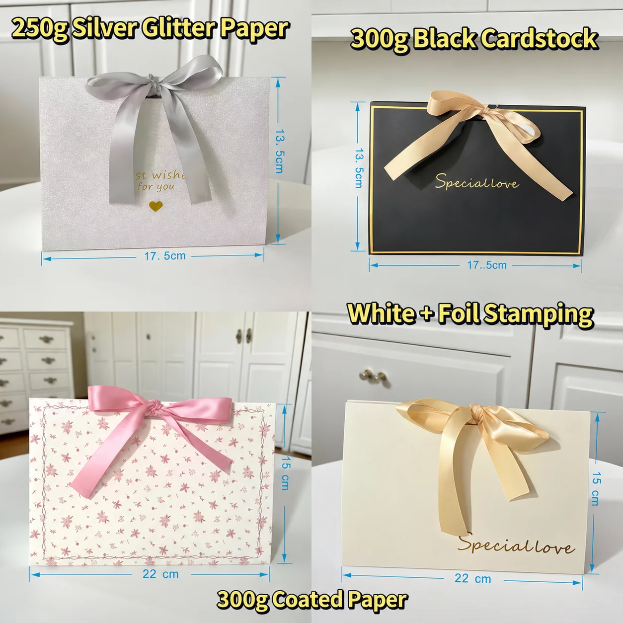 Ribbon Bow Gift Bag Dimensional Party Favor Bag Jewelry Packaging Bag Specialty Paper For Small Cosmetic Gifts Party Favors