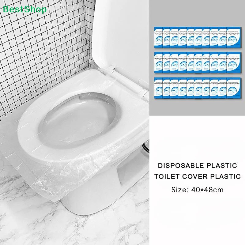 〔R〕50Pcs Portable Disposable Toilet Seat Covers,Waterproof Individually Packed Travel Toilet Seat Protectors for Public Washroom