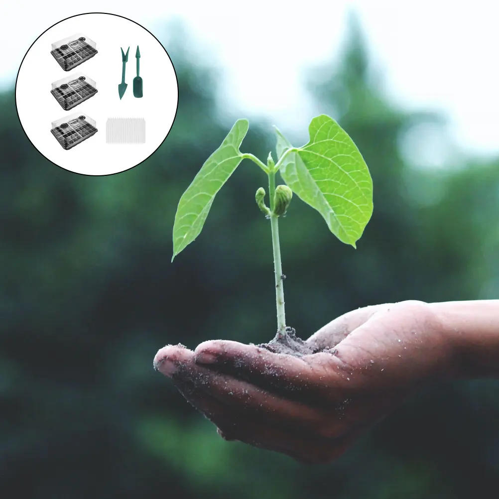 

1 Set 24-Hole Premium Pp Lightweight Durable Plant Growing Tray For Wheat Grass Radish Cabbage Sowing Multi-Hole Nursery Boxes