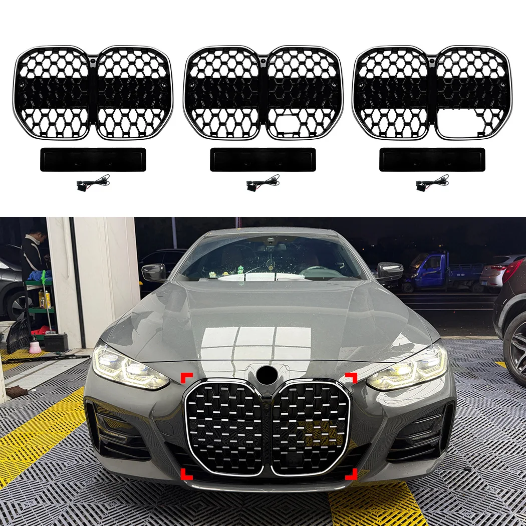 For BMW 4 Series G22 G23 2020+ Star-shaped LED with lighting air intake grille front grille Bumper Racing Grill Accessories