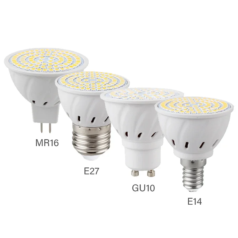 Imagem -04 - Lâmpada Led E27 E14 Mr16 Gu10 ac 110v 220v Holofotes 10 Peças Lote 48 60 80 2835 Smd