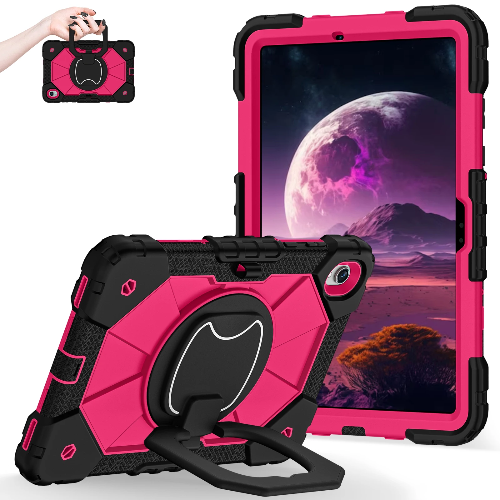 Rotation Stand Case For Samsung Tab S11 S10 S9 FE A9 Plus A7 Lite Tablet Case Sleeve Thick Shockproof with Handle Hard Cover