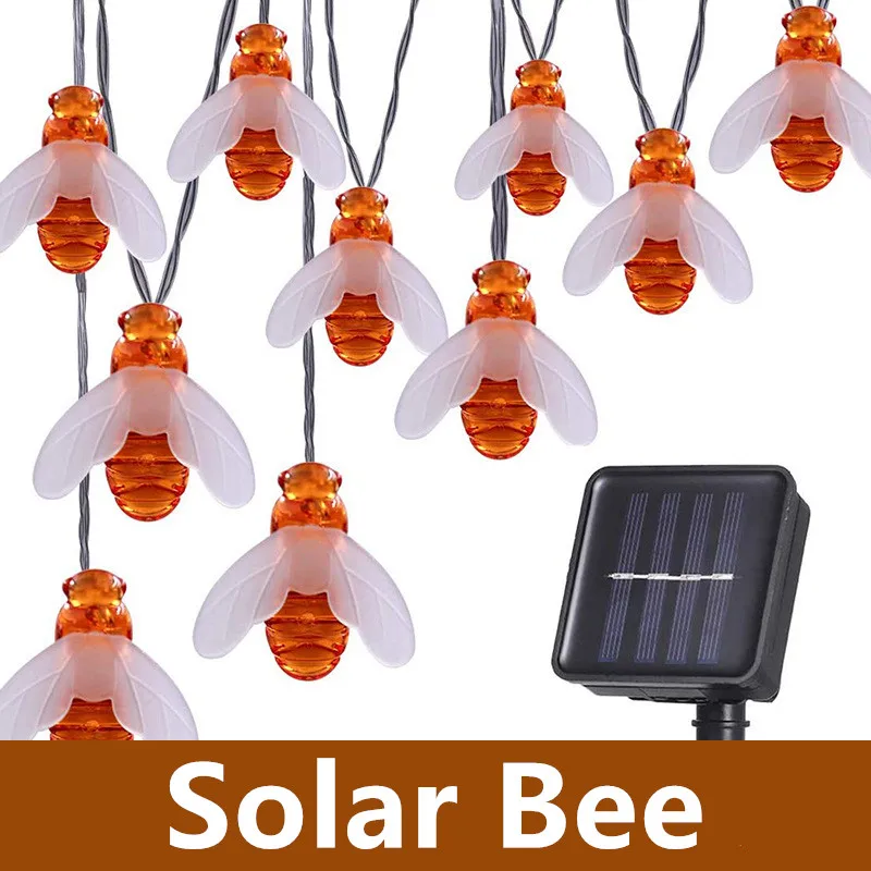 Solar Bee Lights Waterproof Outdoor Garden Decorative Lawn Lights for Yard Patio Pathway Wedding Birthday Decoration