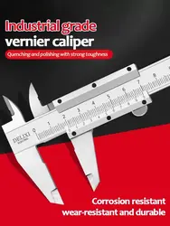 DELIXI ELECTRIC Vernier Caliper 150MM Carbon Steel High-precision Measuring Tool Measures Internal, External and Depth.