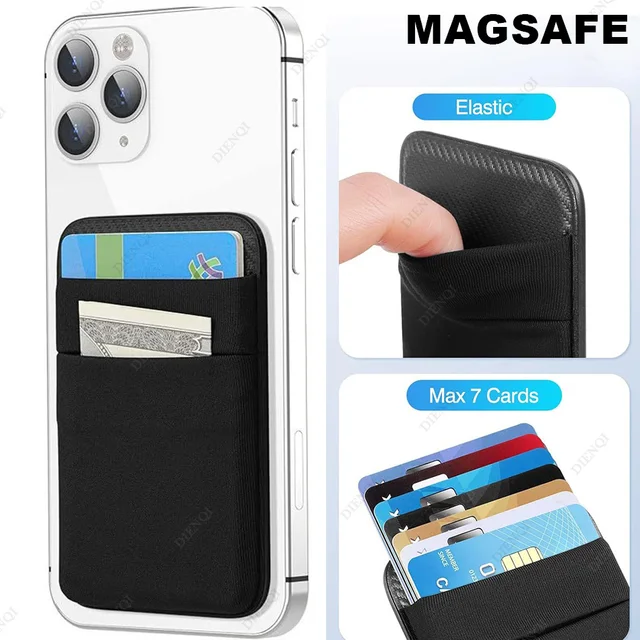 Portfel Magsafe na telefon komórkowy Mag etui na karty Mag elastyczne, smukłe etui na karty kompatybilne portfele magnetyczne dla IPhone 16 15. Samsung Android