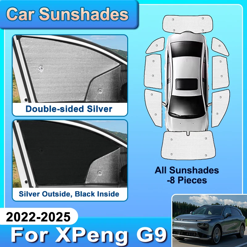 

For XPeng G9 Accessories 2022 2023 2024 2025 Car Window Sun Shade Protectors UV Protection Privacy Sun Shield Covers Acccesories