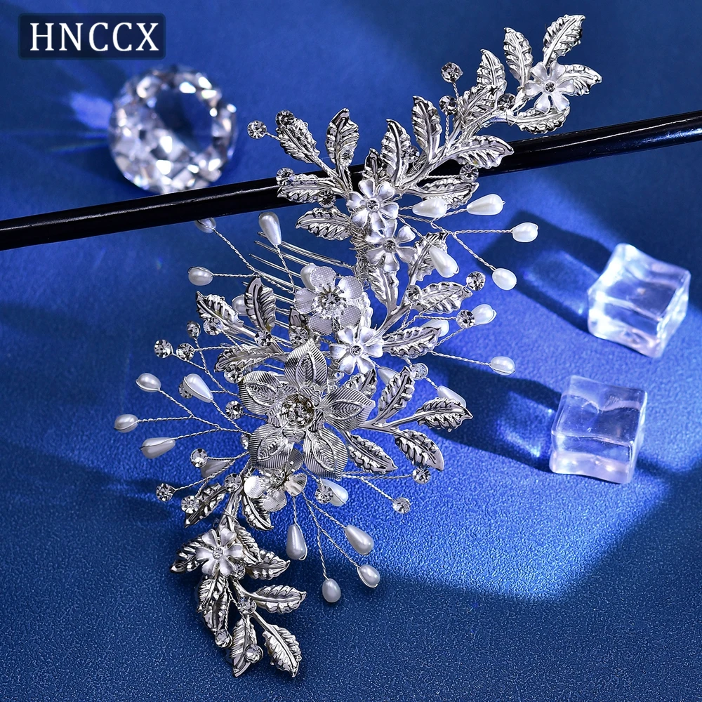 HNCCX Alloy Leaf Bride Wedding Pearl Flower Hair Comb Headpiece Inserted Into Jewelry Comb Hair Accessory Bride Headpiece CP683