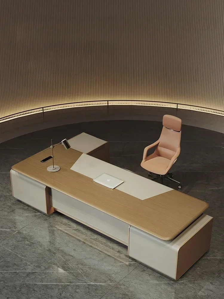 

Boss Desk High-End Entry Lux High-End Manager Office Table and Chair Combination Executive Desk