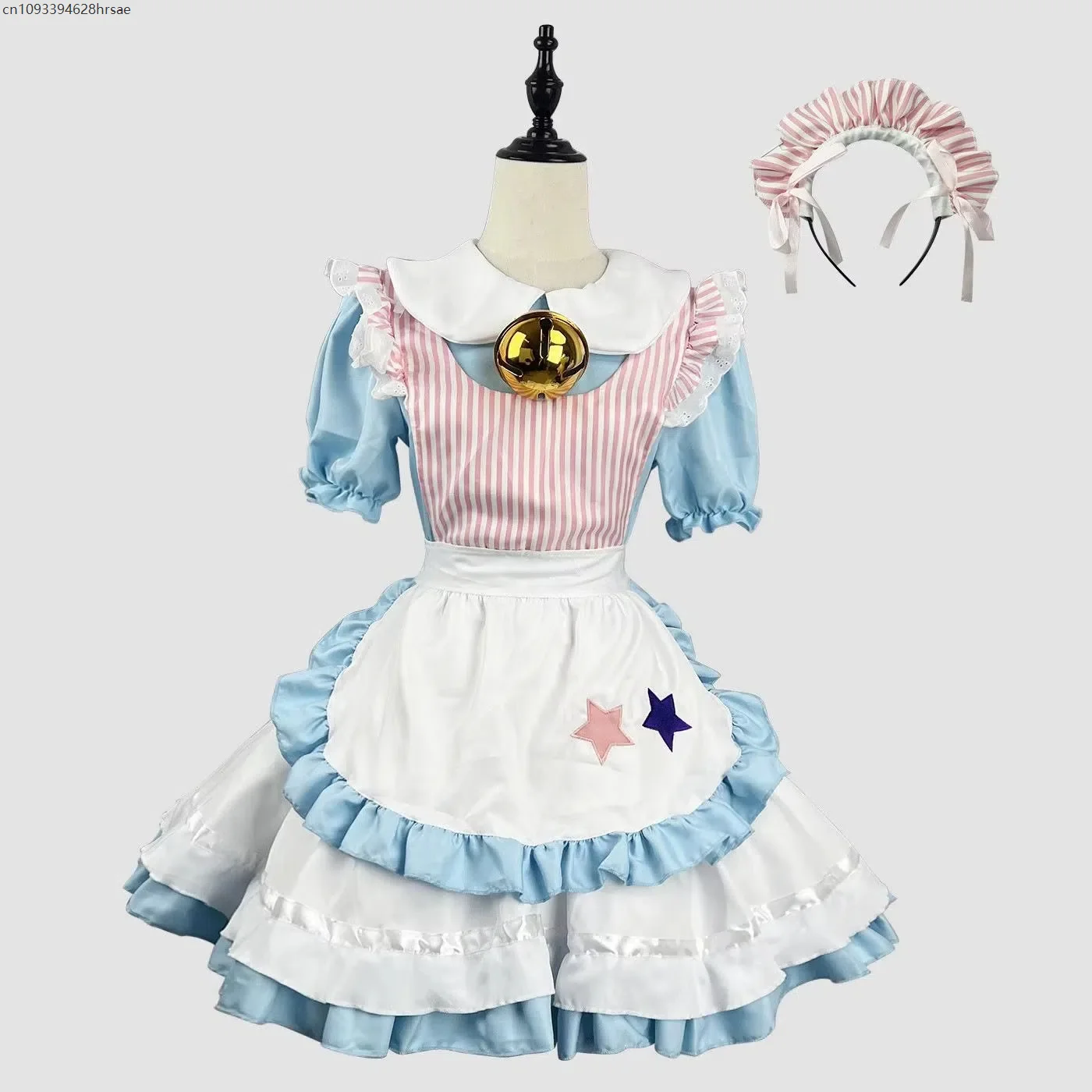 

Cat Maid Cosplay Costume Lolita Dress with Apron Bell Pet Servant Uniform Anime Party Wear Carnival Outfit
