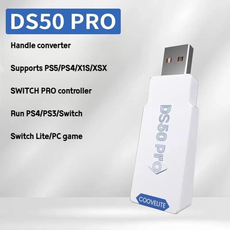 

DS50 Pro Controller Adapter for PS5 Converter PS4 Xbox NSPro Wireless Bluetooth Receiver