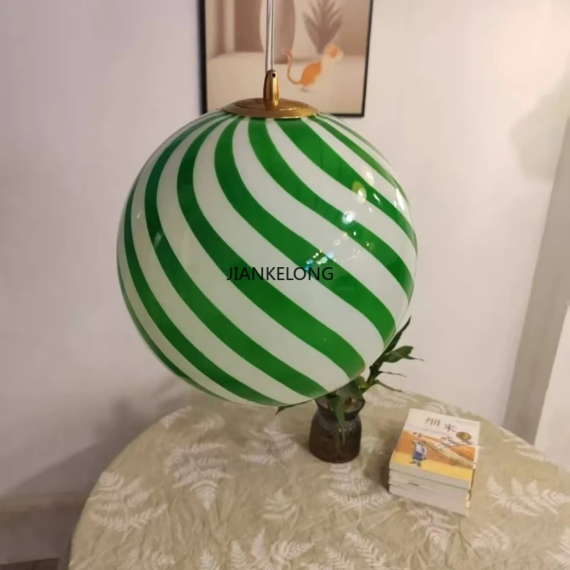 Modern Lollipop Ball Chandelier Kids Room Glass Pendant Light for Bedroom Living Room Home Shop Decor Art LED Round Pendant Lamp