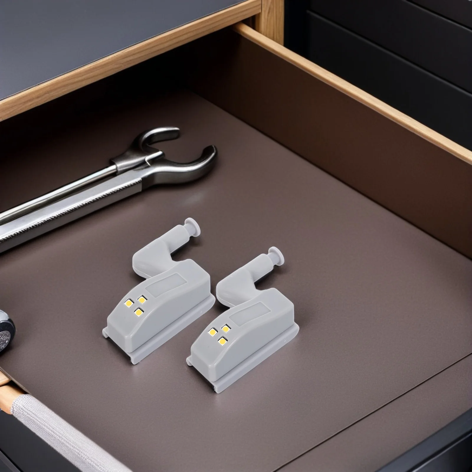 6pcs Led Cabinet Hinge Lights Energy Efficient Motion Activated Closet Lighting For Kitchen Wardrobe Pantry Soft Glow