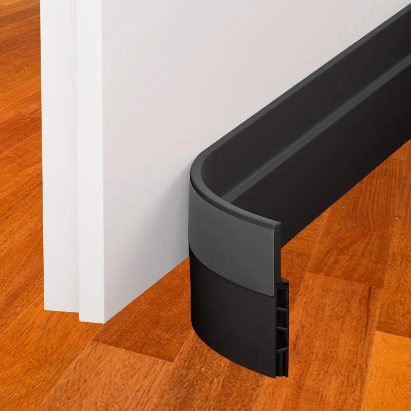 Under Door Draft Stopper - 39 Inch Adhesive Door Sweep for Interior/Exterior, Door Blocker (Charcoal, 39.3 Inches)