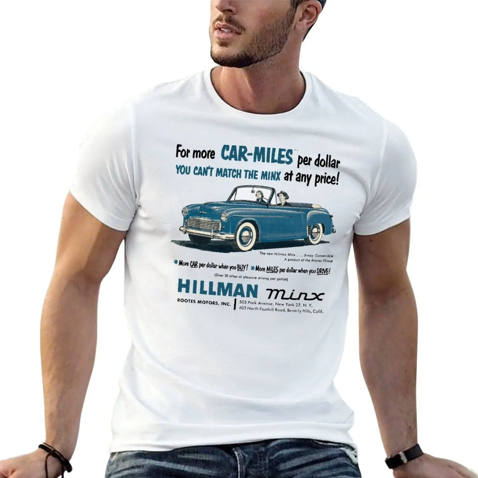 

HILLMAN MINX CONVERTIBLE T-Shirt cotton t shirts high quality t shirt man casual T-Shirt