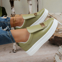 Spring and Autumn New Thick soled One foot Stepping Women's Trendy Fashion Versatile Commuter Simple Single Shoes