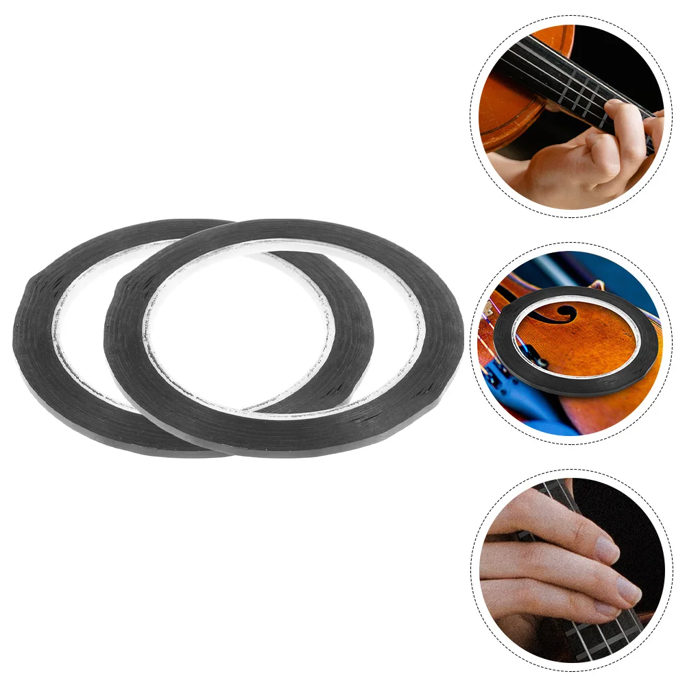 

2pcs Positioning Tape 3MMx66M Black Violin Finger Tape Guitar Instrument Accessories Musical Note Stickers
