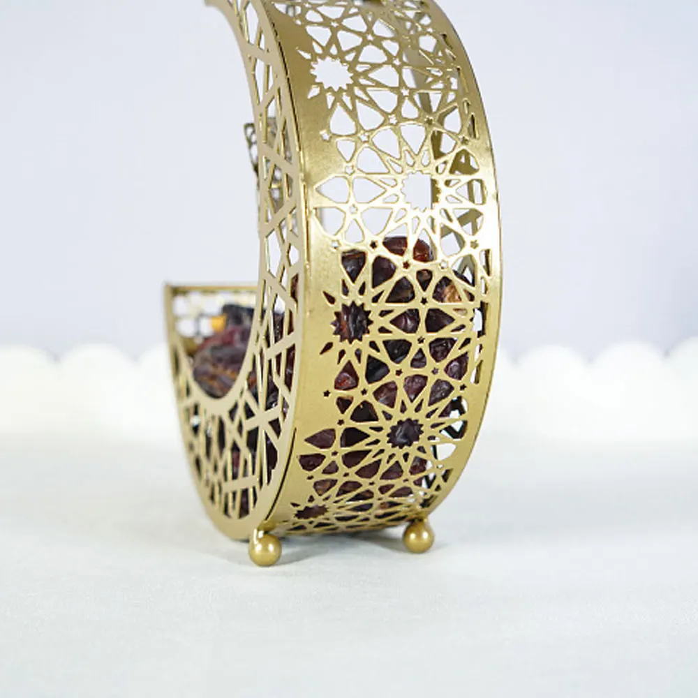 صينية حلوى رمضان المعدنية على شكل نجمة قمر صندوق تخزين الوجبات الخفيفة مجوفة لتزيين حفلات عيد مبارك 2025 كريم إسلامي مسلم
