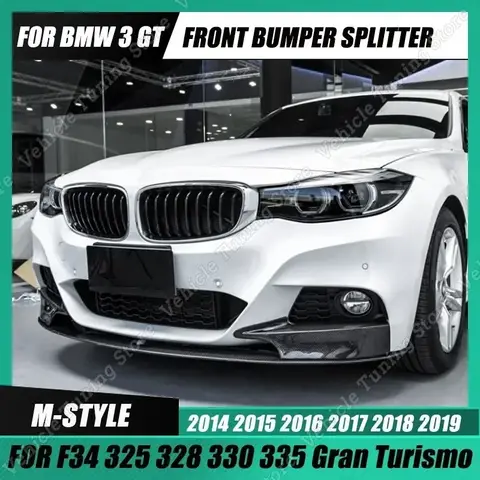 For BMW F34 Front Bumper Lip Spoiler Side Cover Diffuser Splitter Corner Body Kit 325d 328i 330d 335d 335i 3 Series GT 2014-2019