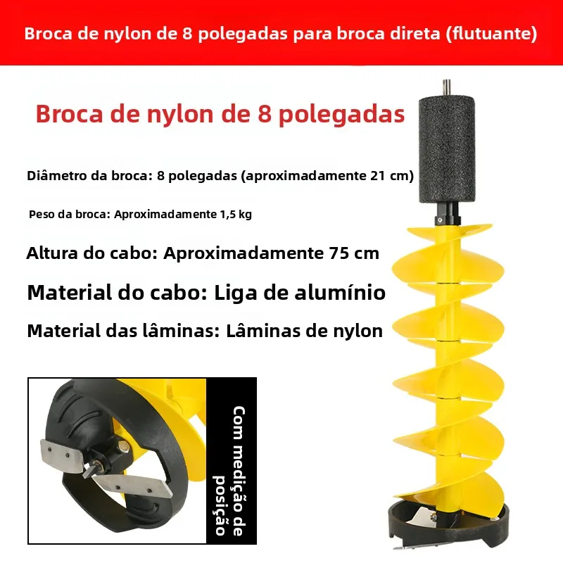 Furadeira Elétrica para Gelo, Equipamento de Pesca no Inverno, Ferramenta de Perfuração Flutuante para Pesca no Gelo