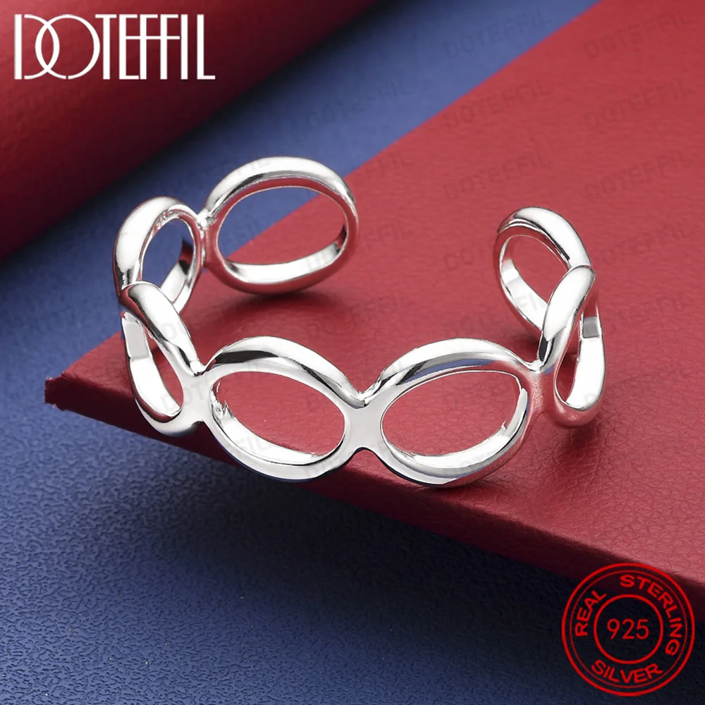 925 Sterling Silver Full Round O Bangle Bracelet For Woman Man Wedding Engagement Fashion Charm Party Jewelry