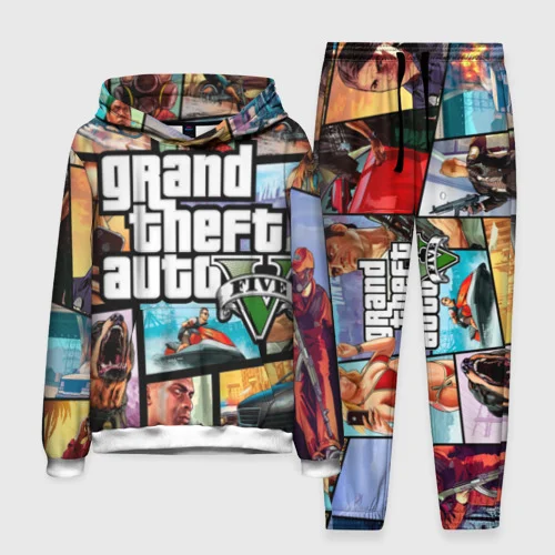 Hot Selling Game GTA 5 3d Printed Hoodie+Pants 2PCS Set Tracksuit Men's Hip Hop Suit Casual Kids Hooded Sweatshirts