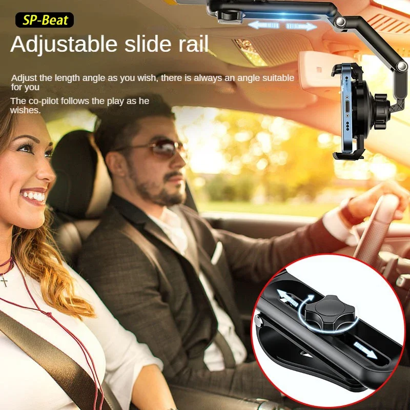 Car Phone Holder Sun Visor Holder 1080 Degree Rotatable for 4-7 Inch Multifunctional Car Cell Phone Bracket Auto Goods