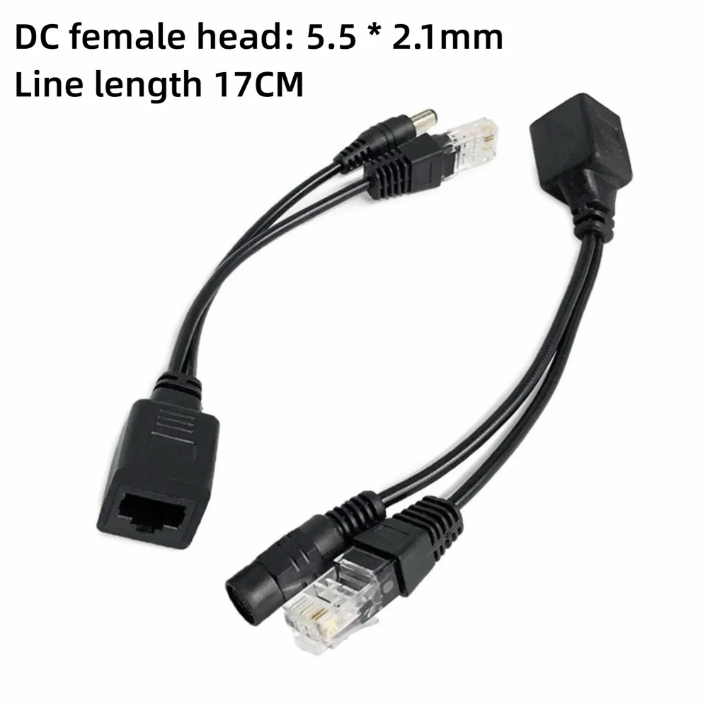 زوج سلك محول 12 فولت POE كابل مركزي أسود/أبيض محول POE مراقبة محول POE #6