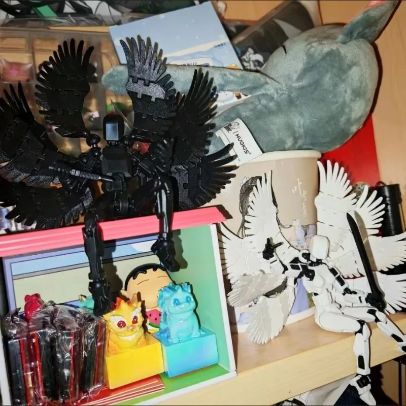 3d Printed Mannequin Dummy 8 Wings Angel Demon Series Action Figures Multi-Jointed Movable Shapeshift Robot Parent-Child Toys