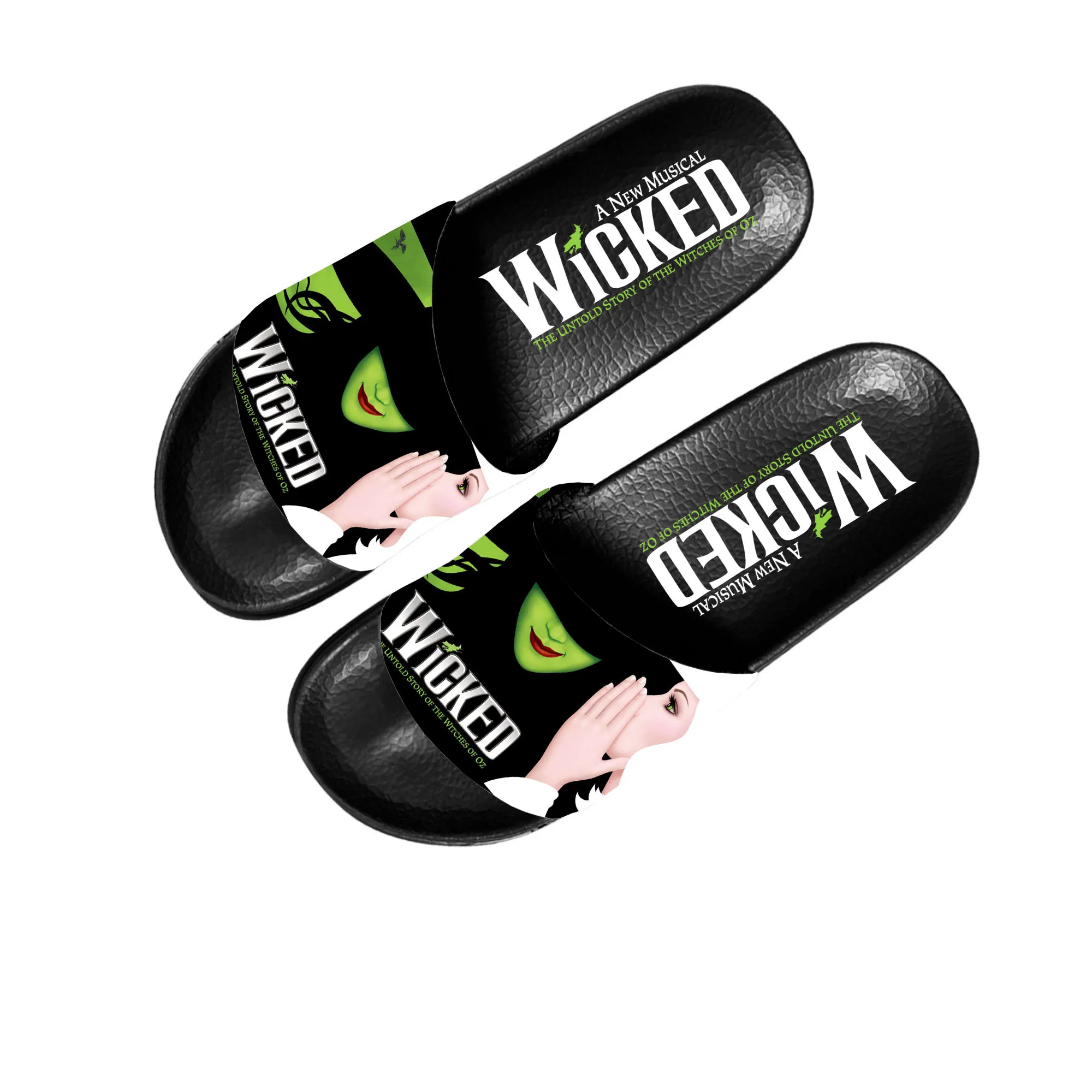 

WICKED He Musical Elphaba Slippers Home Water Shoes Men Women Teenagers Children Beach Pool Sandals Custom Made Summer Slipper