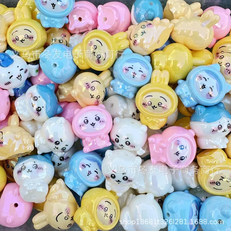 30mm cartoon Jigicaawa three-dimensional resin through-hole bead mobile phone chain keychain pen DIY handmade materials - view 4