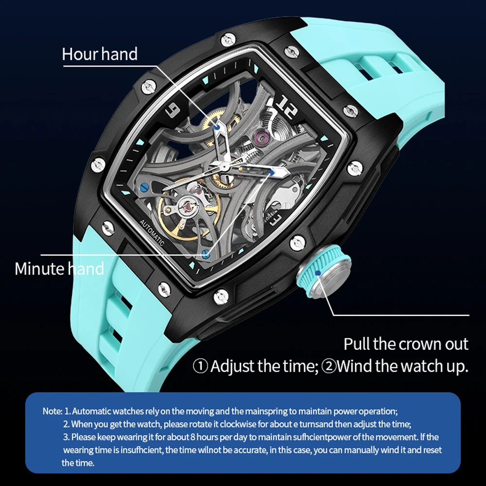 MEGIR 2025 New Men Automatic Mechanical Watches Men Luxury Brand Movemen Stainless Steel Waterproof Watch Relogio