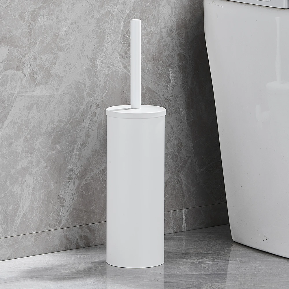 Rvs Badkamer Toiletborstelhouder Accessoires Zwarte Toiletborstel Wandmontage WC Cleaner Brush FR07 - afbeelding 1