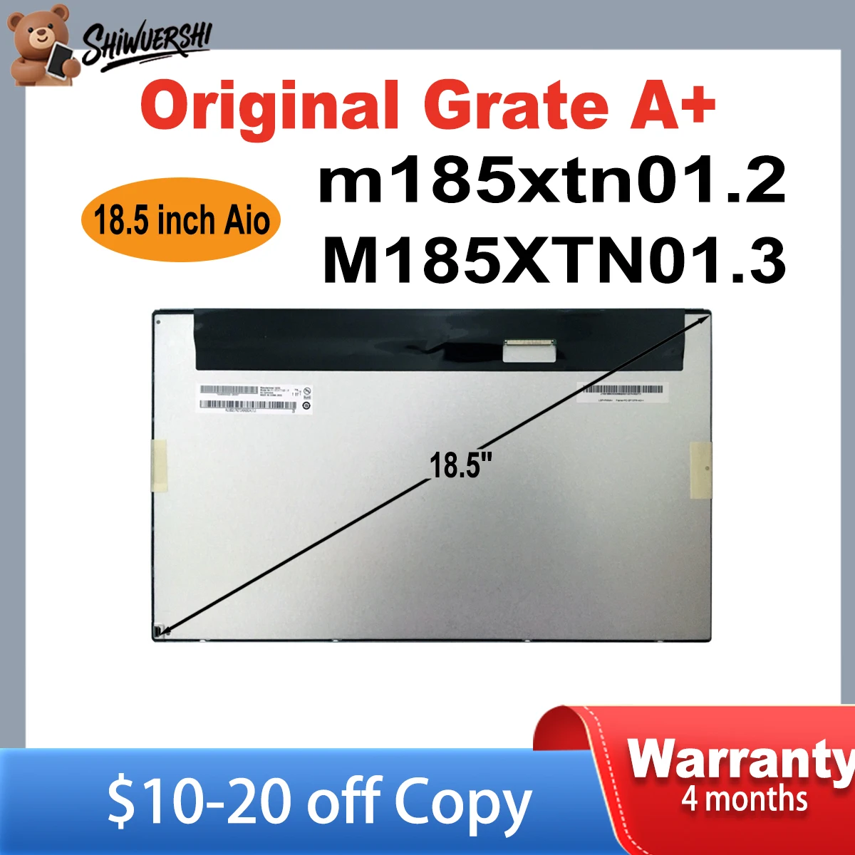 

Original New 18.5 Inch LCD M185XTN01.2 M185XTN01.3 Screen 1366*768P 75Hz Resolution Monitor Replacement