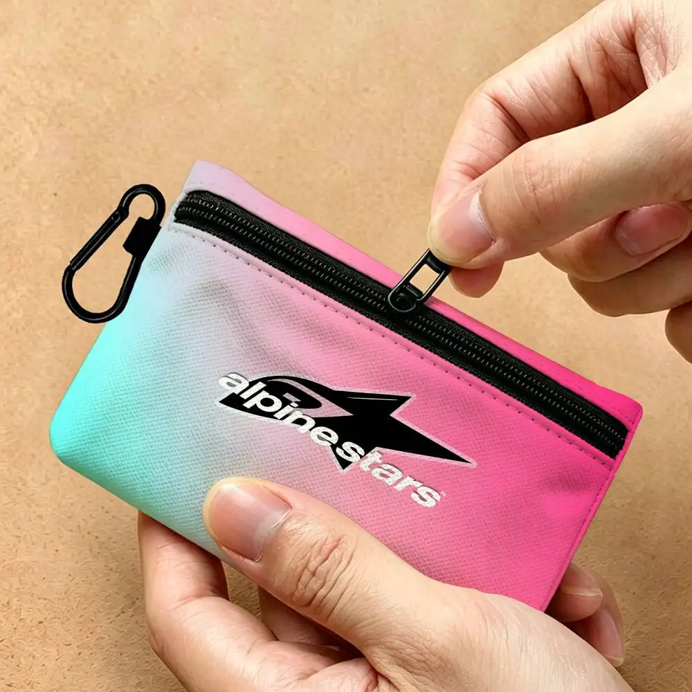Alpinestars Logo Multifunktionale Oxford-Stoff Kleine Tasche mit Haken Mini-Münzbörse Ohrhörer-Aufbewahrungstasche – Detail 10