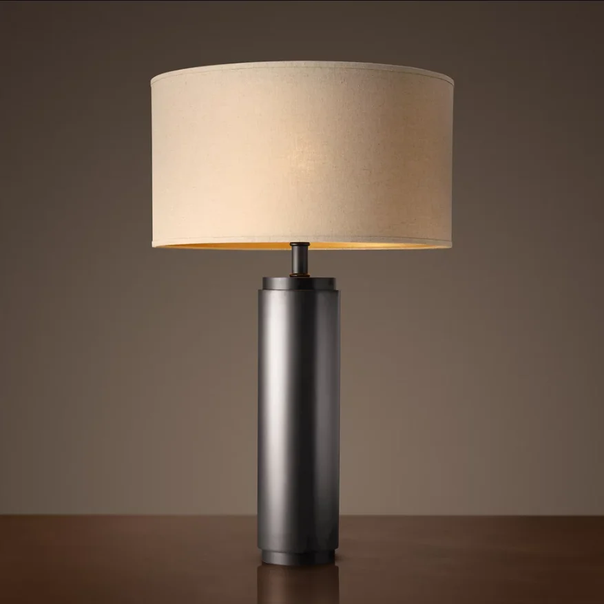 Living Room Bedroom Modern Decoration Black Travertine Brass Desk Lamp