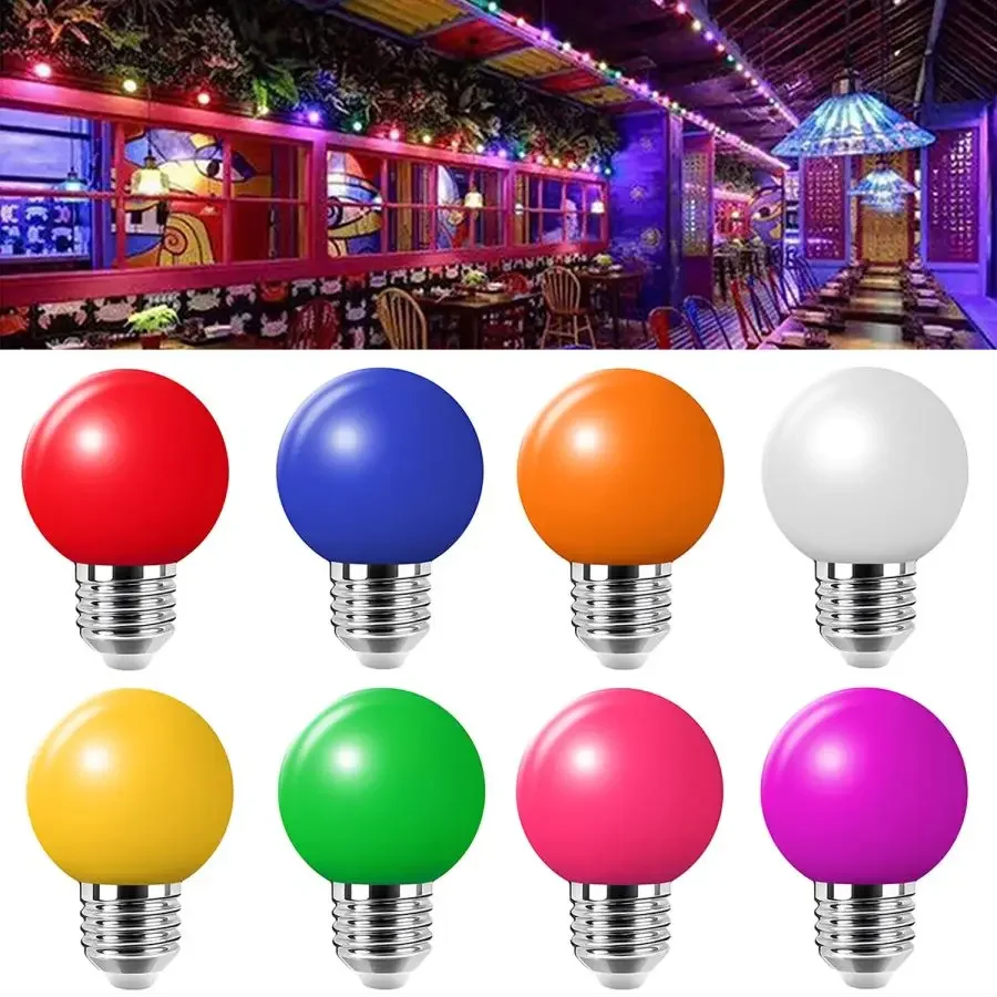 

Colorful LED Bulb Lamp 3W E27 RGB Blubs AC220V Energy Saving LED Golf Ball Light Decoration Lamps Night Light 1 Pack