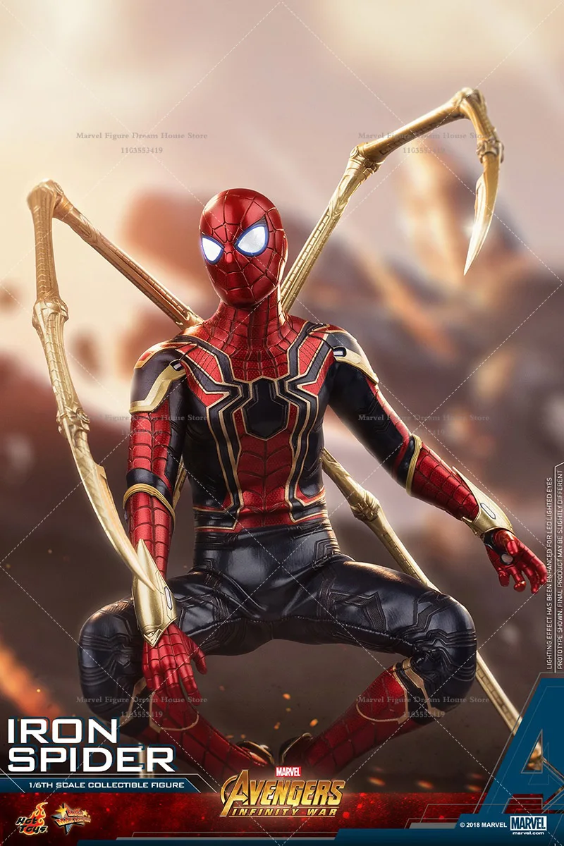 HOTTOYS MMS482 escala 1/6 Marvel Spider-Man Peter Parker Golden Spider garra de acero 12 pulgadas conjunto completo hombre figura de acción soldado