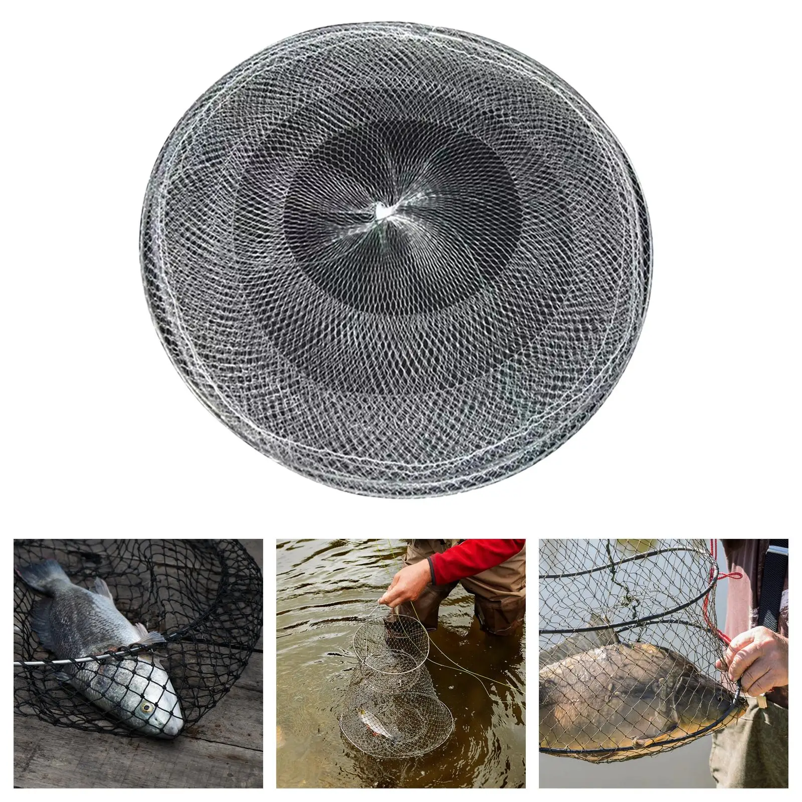 Fishing Net Mesh Trap Convenient Hand Casting Cage Fishing Trap Net for Lobster Minnow Crayfish Prawn Fishing Accessories